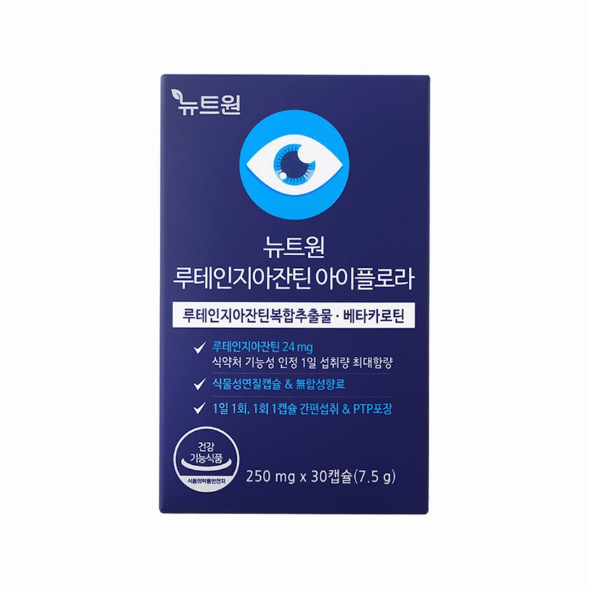 뉴트원 루테인지아잔틴 아이플로라 베타카로틴 눈건강 30캡슐, 1개